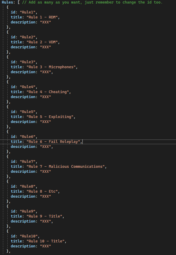 A screenshot of the Rules array in the config_translations.js file